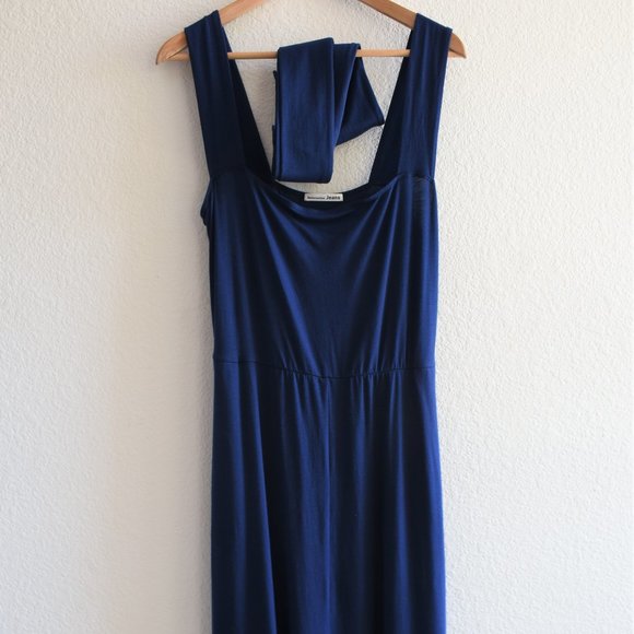 Reformation Fit & Flare Tie Front Jersey Midi Dres - Picture 4 of 10